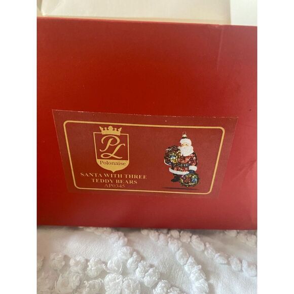 Kurt S Adler Polonaise Hand Blown Santa with Three Teddy Bears NWT - Picture 13 of 15